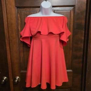 Coral - Off the Shoulder - Windsor Dress - Large